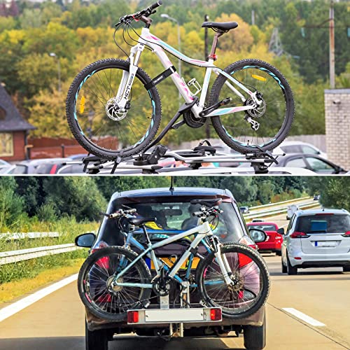Bike Rack Straps, 4-Pack Trilancer Adjustable Bike Wheel Stabilizer Strap with Hook and Loop for Car and Wall Mount, for T...