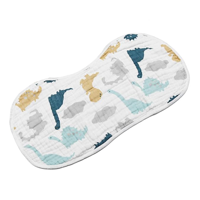 ShoppeWatch Muslin Burp Cloths Baby Burping Bibs 2-Pack Large 100% Cotton 6 Layers Absorbent Cloth Spit Up Dribble Rags BB22