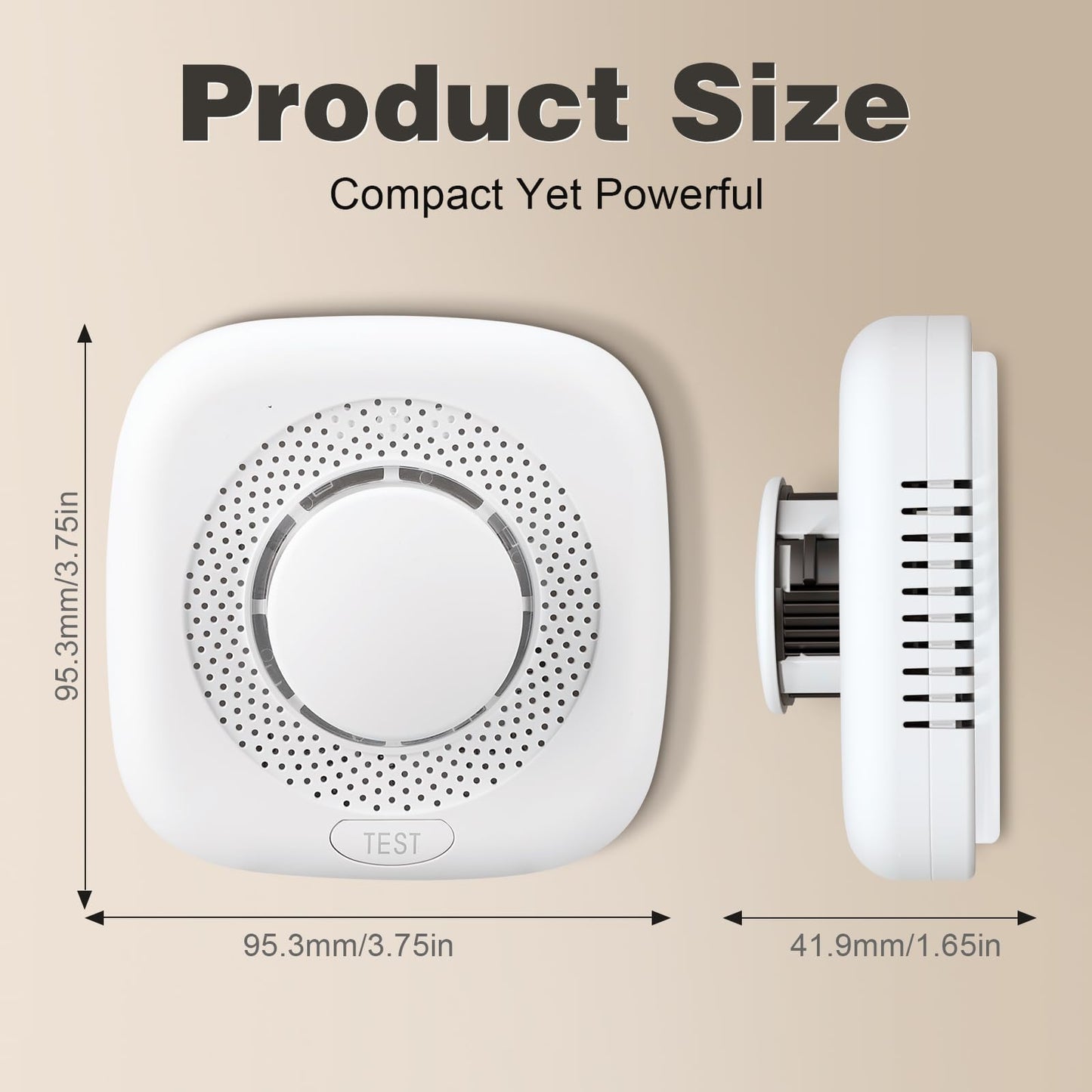 SHYEEH Smoke Detector, Fire Alarms Smoke Detectors, Smoke Alarm Battery Powered, Portable Smoke Detectors with LED Indicator, MY-S05, 2 Packs
