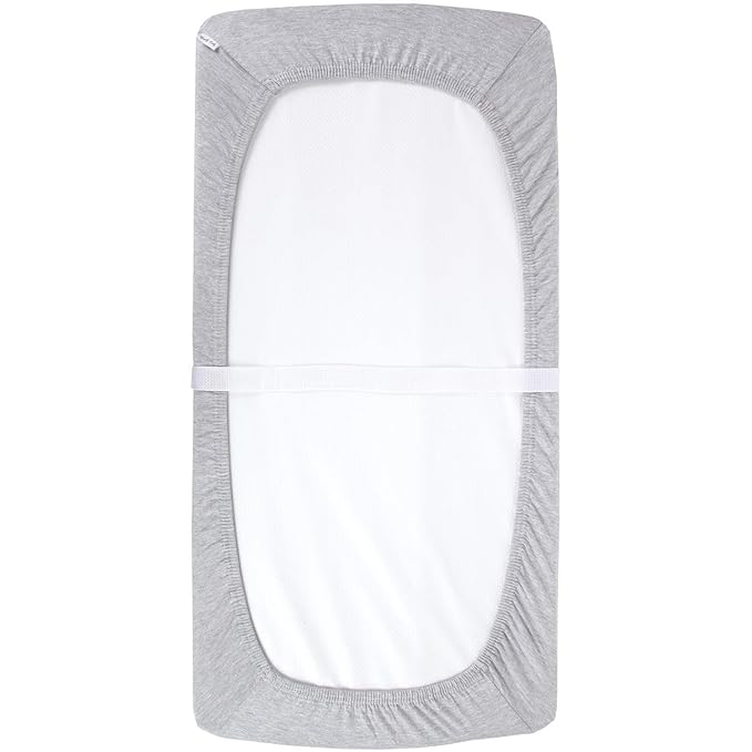 Cuddly Cubs Changing Pad Covers – 2 Pack – Snuggly Soft Plush Cotton Changing Table Covers for Boy, Girl – Fits Perfectly on Summer Infant and Other 16 x 32 Baby Changing Table Pads – Heather Grey