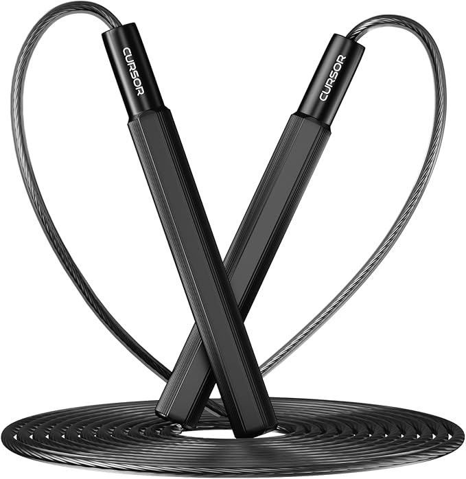 Jump Rope, Tangle-Free Rapid Speed Jumping Rope Cable with Ball Bearings for Women, Men, and Kids, Adjustable Steel Jump R...
