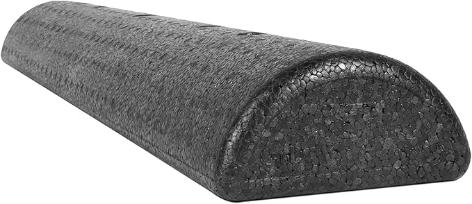 CanDo Black Composite High-Density Roller, Half-Round, 6"" X 36
