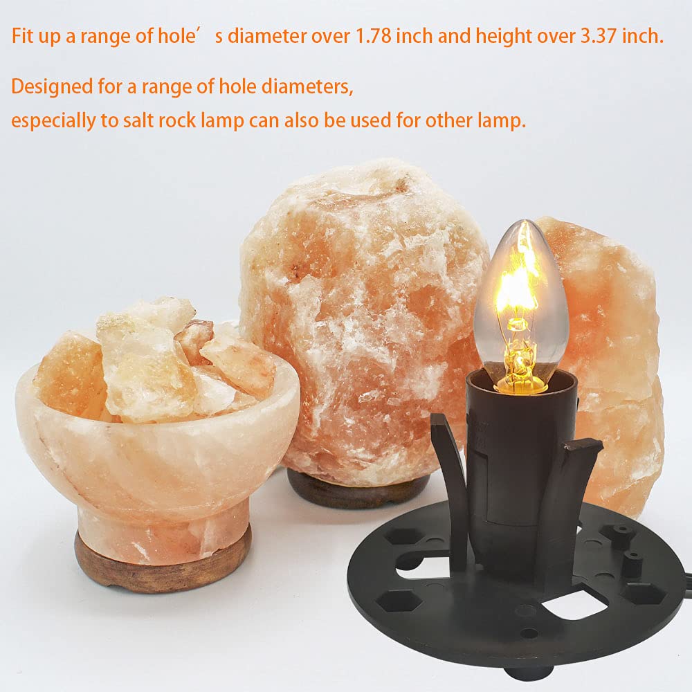 New Orange Heart Himalayan Salt Lamp Cord With Dimmer Switch And Bulbs  6Ft Original Replacement Cord With Base Assembly 3.35 Inches  6-Pack 15 Watt E12 Halogen Salt Lamp Bulbs For Salt Rock Lamp