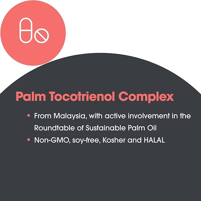 Allergy Research Group Tocomin SupraBio Tocotrienols 200 mg Supplement - Vitamin E, Palm Tocotrienol Complex, Delta Tocotrienols, Softgels - 60 Count