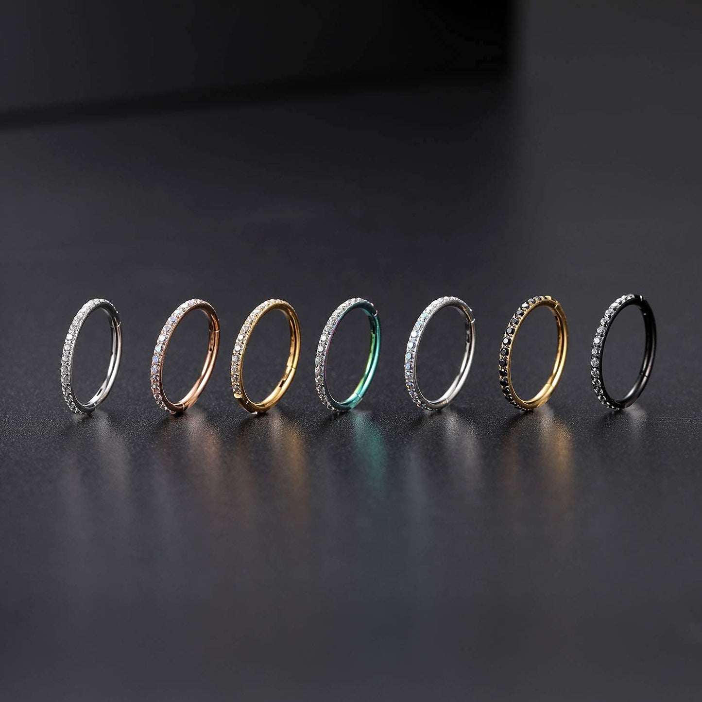 FUNLMO Nose Ring Hoop 18G Nosril Piercing Hoop Stainless Steel Cartilage Earrings CZ Tragus Helix Earrings Cartilage Earring Sep