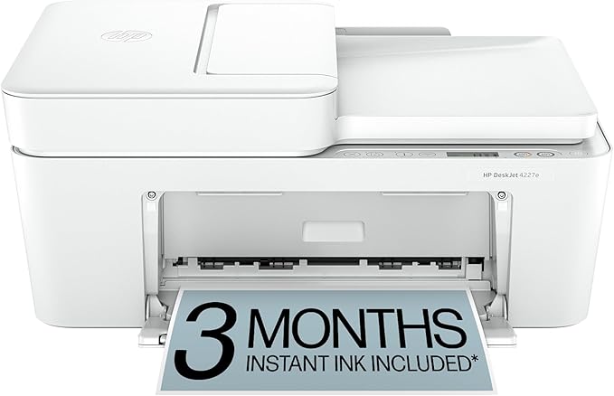 HP DeskJet 4227e Wireless All-in-One Color Inkjet Printer, Scanner, Copier, Best-for-Home, 3 Month Instant Ink Trial Inclu...