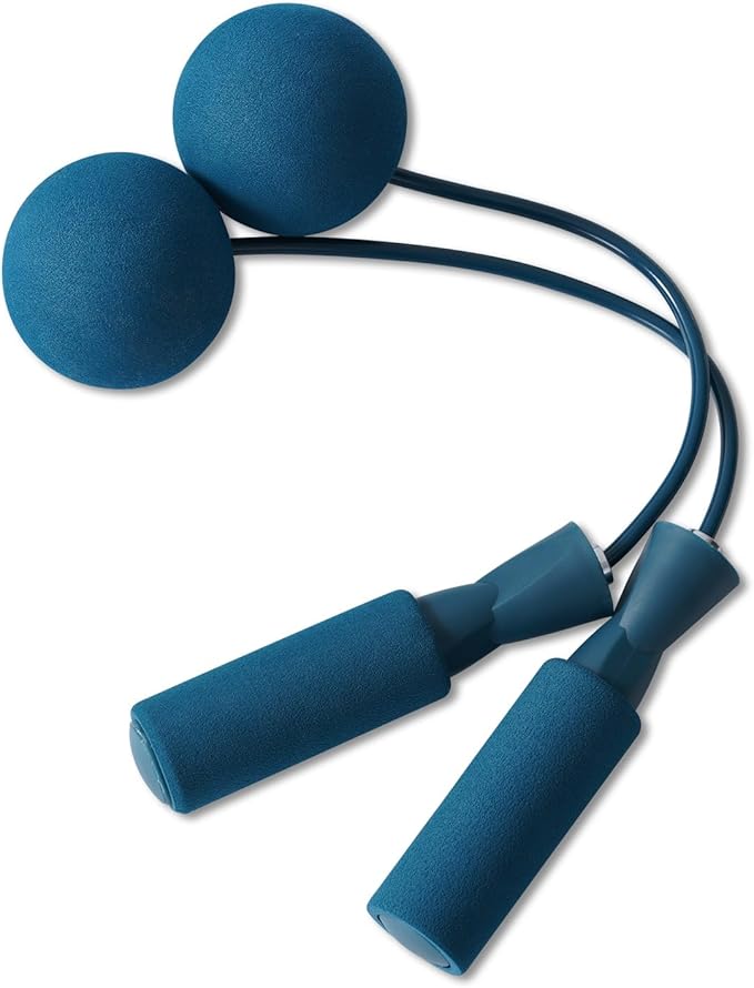 junqixing Cordless Jump Rope with Weight Ball, Fitness Training Jump Rope, Indoor Home Exercise, Suitable for Men Women Kids.