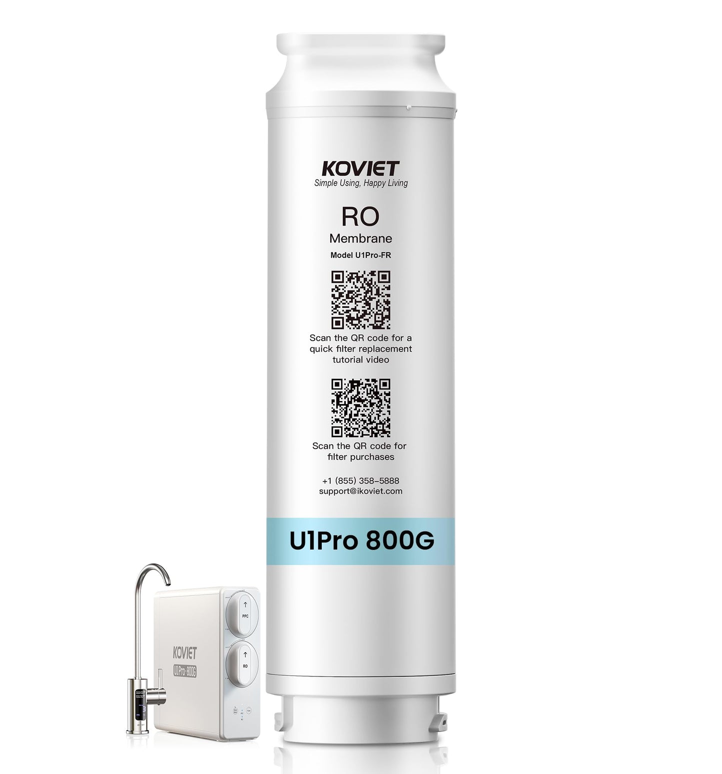 KOVIET U1 Pro 800-RO Filter, Replacement For U1 Pro Reverse Osmosis System, 3-Year Lifetime, Reduces PFAS