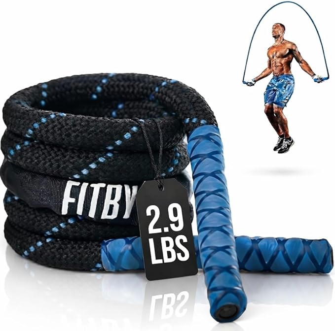 Weighted Jump Rope - 2.9lbs, 9.9 Feet Long Jump Ropes for Fitness, Home Workout Rope, Skipping Rope for Exercise, Total Bo...