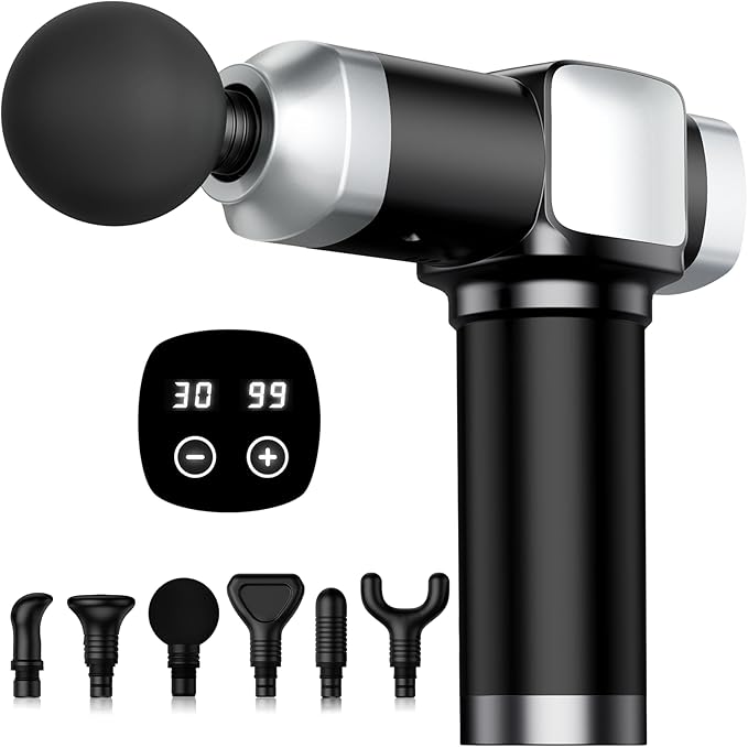 CAMEFER Deep Tissue Massage Gun, Portable Percussion Electric Muscle Massager for Pain Relief, Handheld Massagers with 30 ...