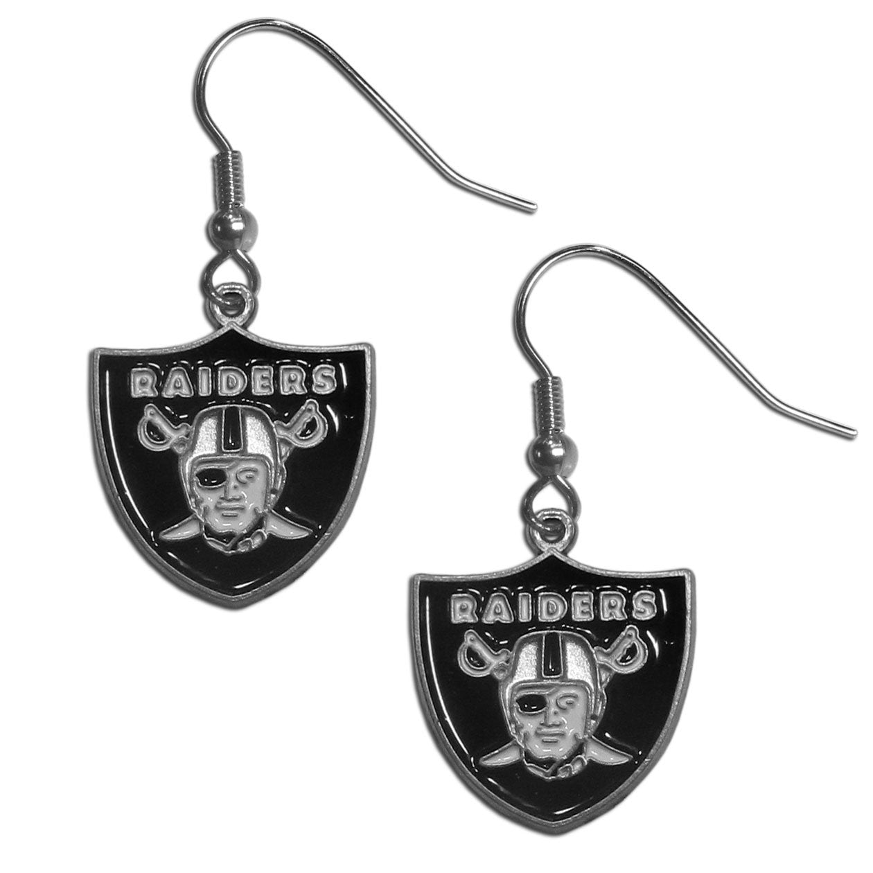 NFL Siskiyou Sports Womens Las Vegas Raiders Chrome Dangle Earrings One Size Team Colors