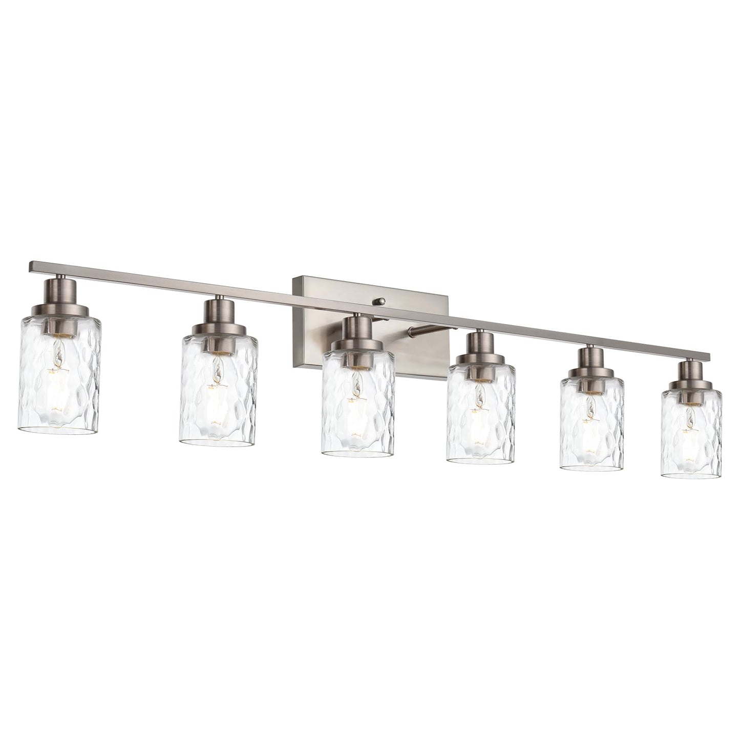 MELUCEE 6-Light Bathroom Vanity Light Brushed Nickel Industrial Wall Fixture Model 450A-6W-SN