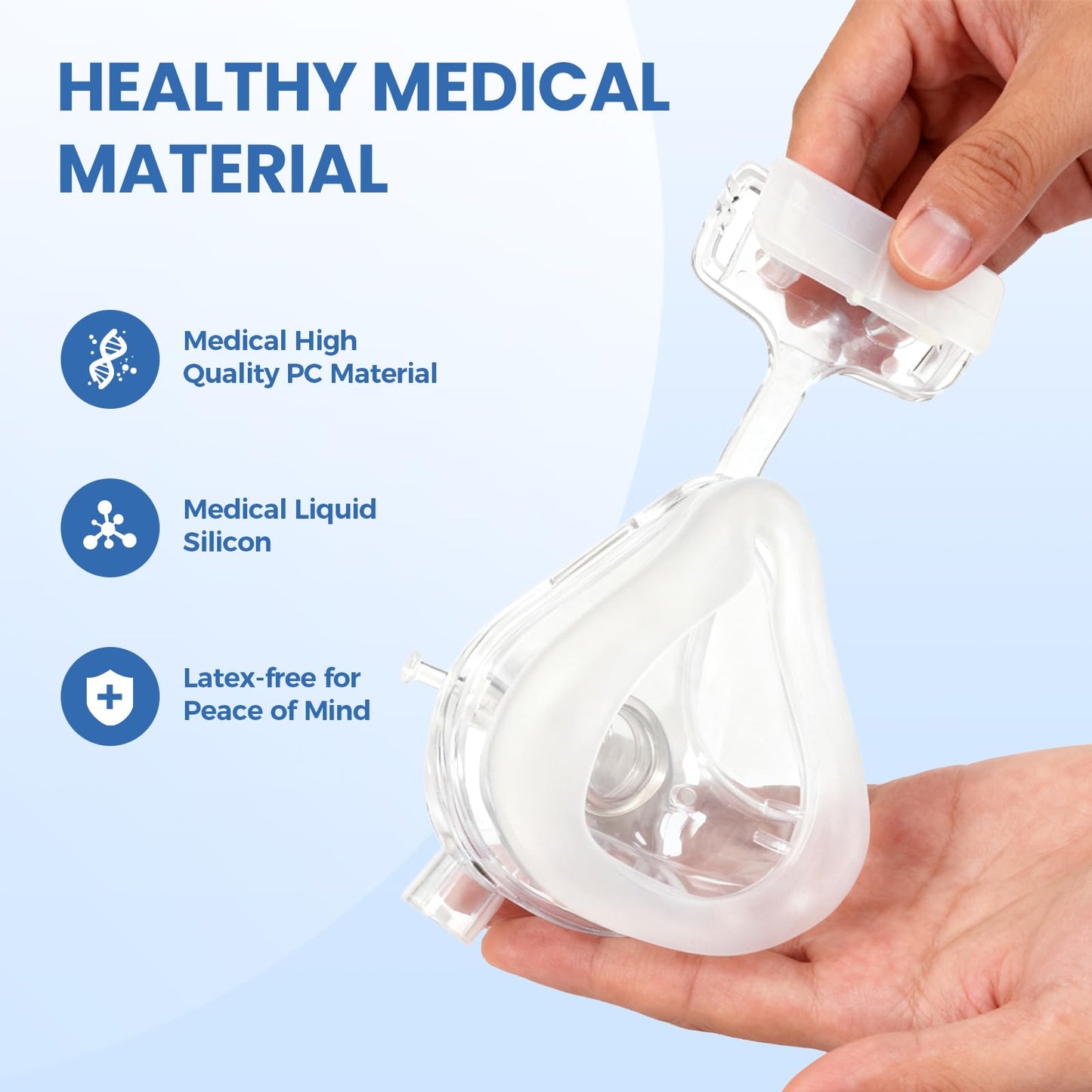 TMS Comfort Series CPAP MASK, Full Face CPAP Mask,Optimized Comfort & Secure Seal with Advanced Memory Foam Cushion, Headstrap Frame Assembly, Medium