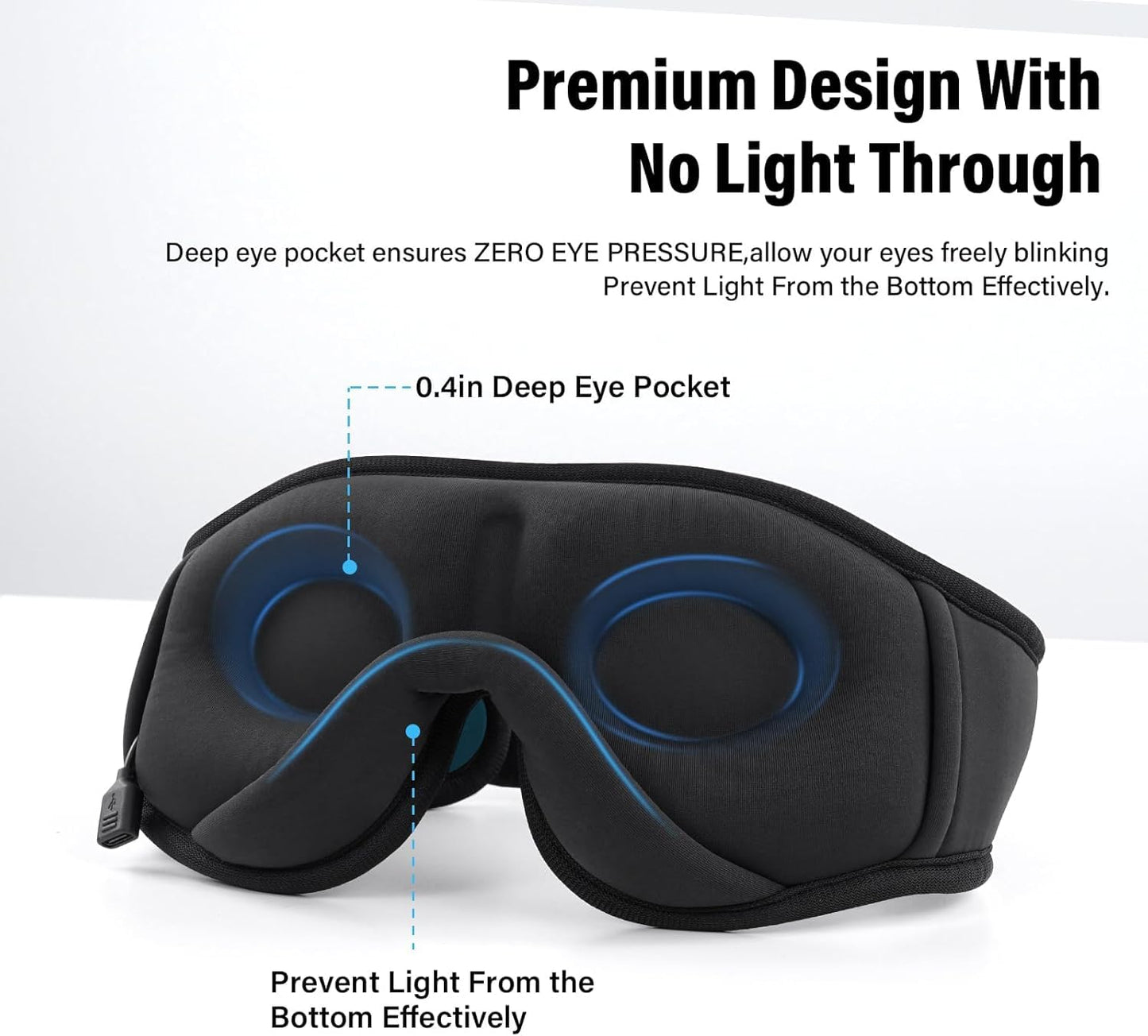 Sleep Mask with Bluetooth Headphones, 3D Sleep Mask Wireless Music Eye Mask for Sleeping Side/Back Sleepers Sleep Headphones Gift (Turquoise)