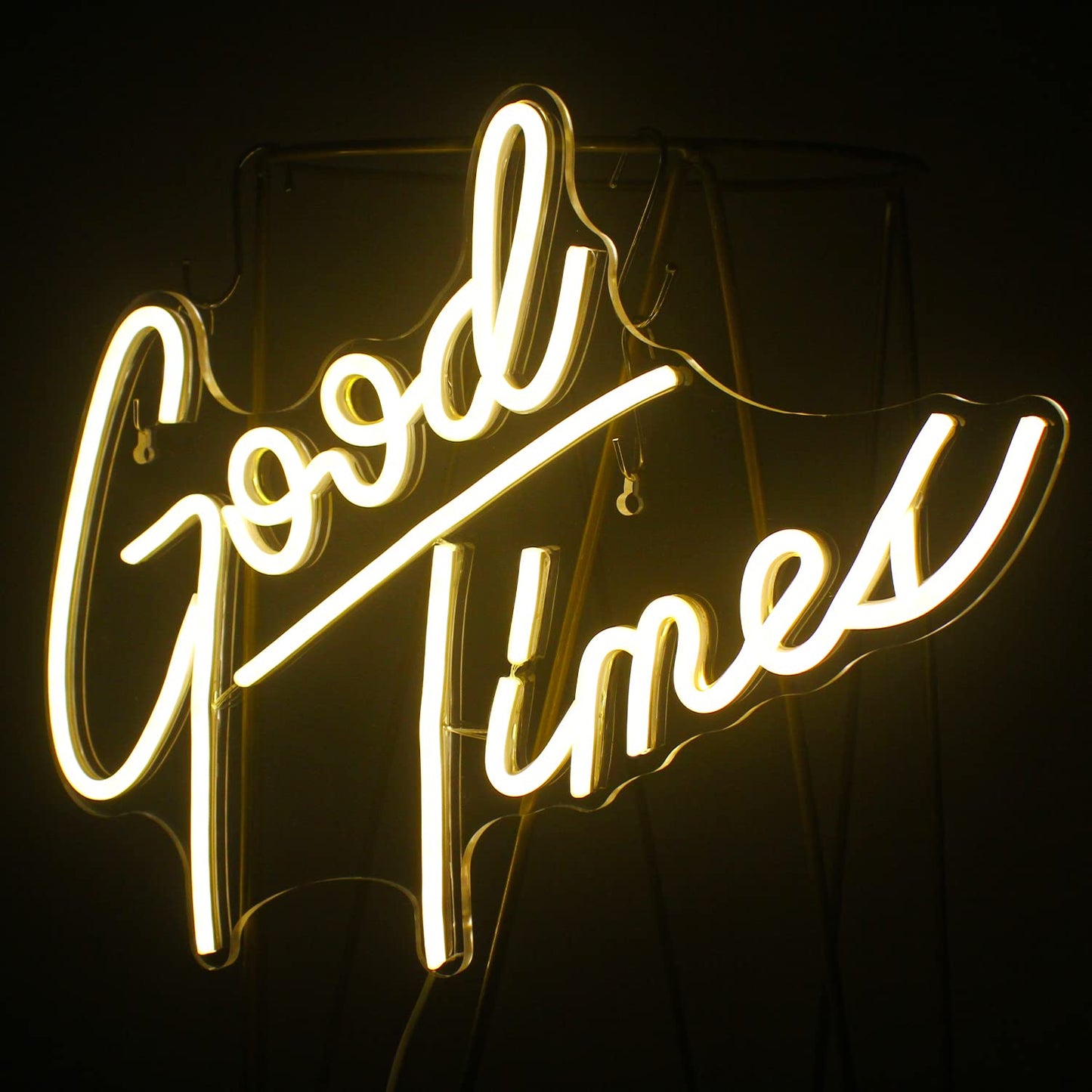 Looklight Neon Sign - Good Times Led Wall Decor, Acrylic, Usb, For Weddings & Parties, Bedroom & Game Room Lighting