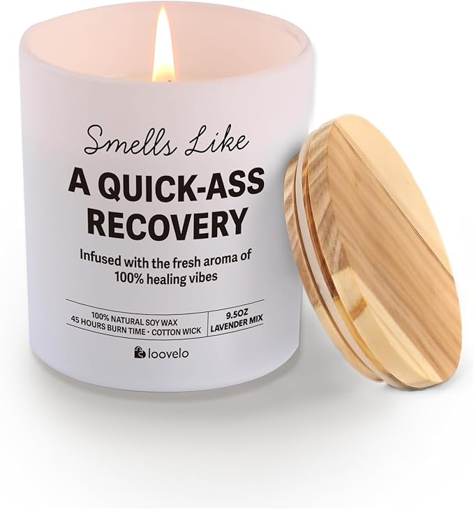 Smells Like A Quick-Ass Recovery Gift Get Well Soon Feel Better Chemo Hysterectomy After Surgery Scented Candle Home Offic...