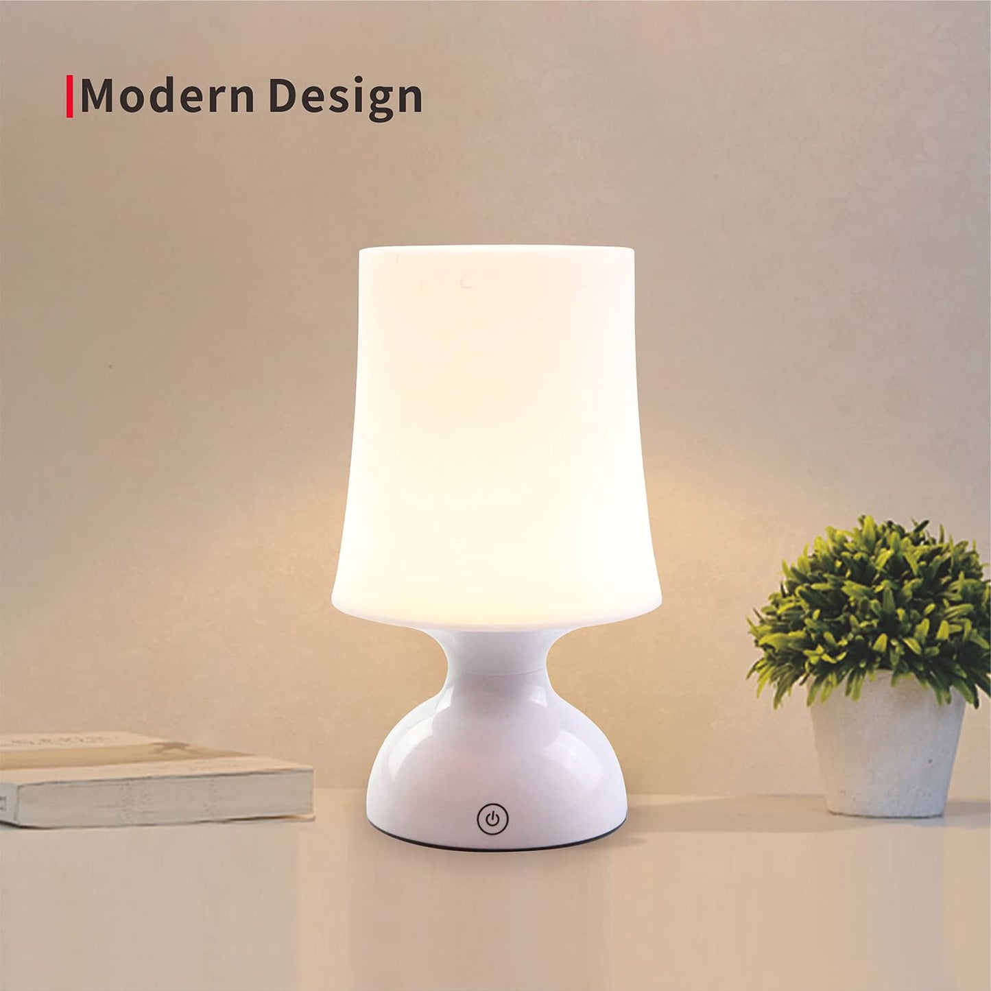 RiverLux LED Mood Light, Battery Powered Table Lamp, Minimalist Design, White, Model RL-NV002-WW
