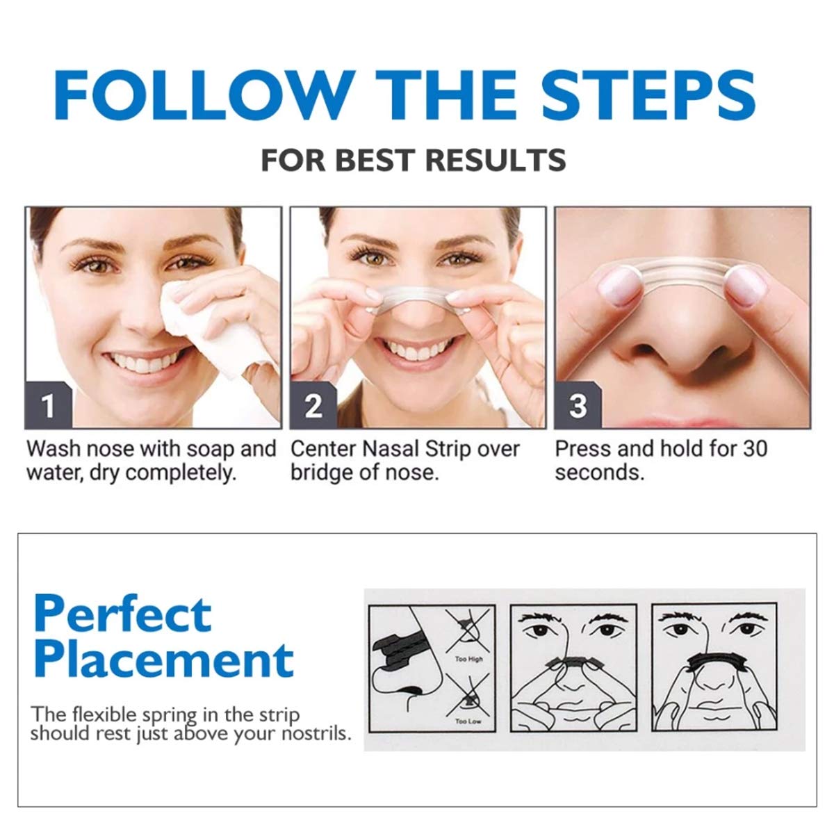 RZJZGZ Large Breathe Improve Nasal Strips to Reduce Snoring Works Instantly to Improve Sleep, Relieve Nasal Congestion Due to Colds & Allergies (110 Pack)