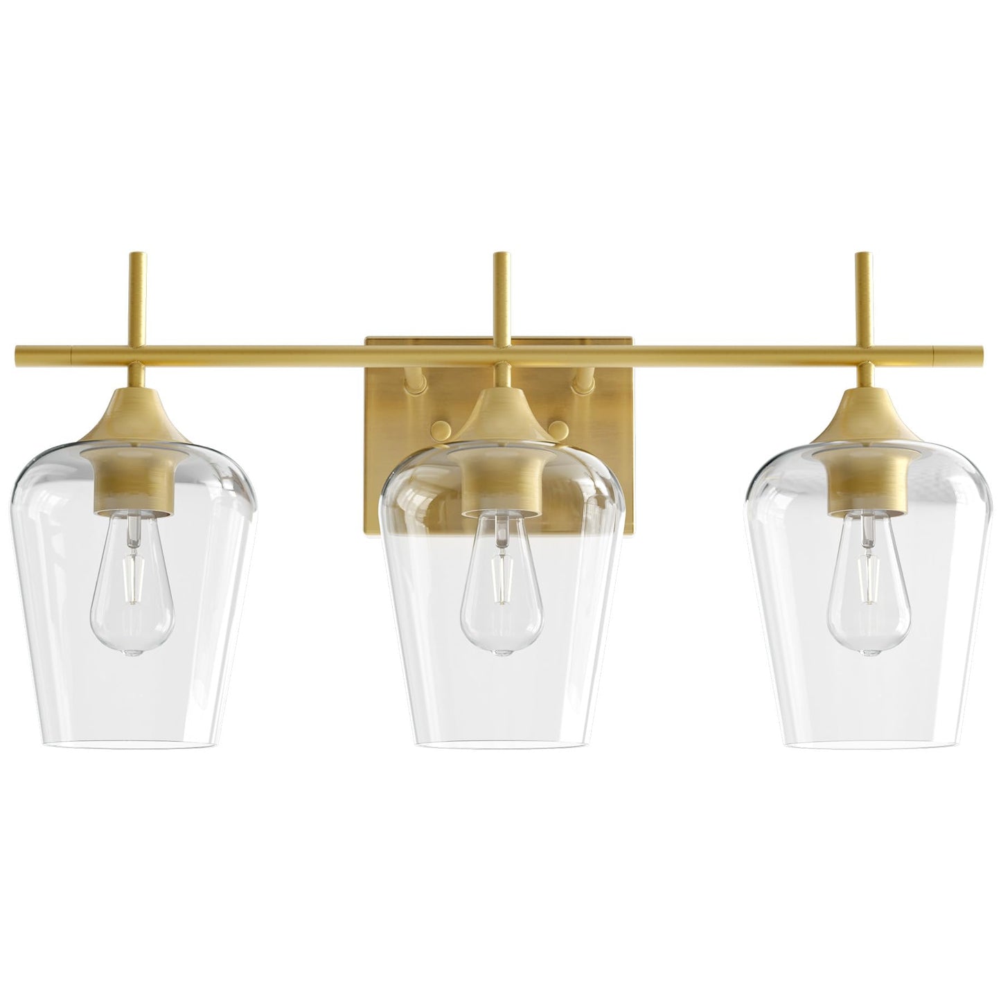 VONLUCE Bathroom Vanity Light Fixture, 3-Light Modern Wall Sconce, Brushed Gold, Metal, Model HCF2803GD