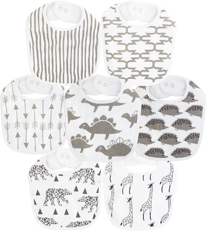 Maiwa Waterproof Terry cloth Baby bibs with Snaps for newborn girl boy, drool and teething for baby
