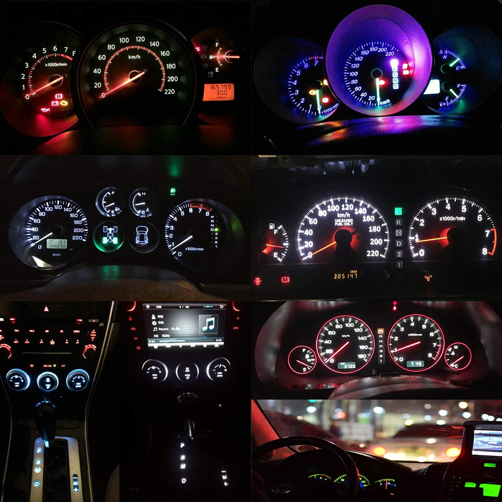 1797 T5 Led Bulb - White 6000K 3030 Smd Wedge Base - Pack Of 10 For Car & Truck Interior Lighting
