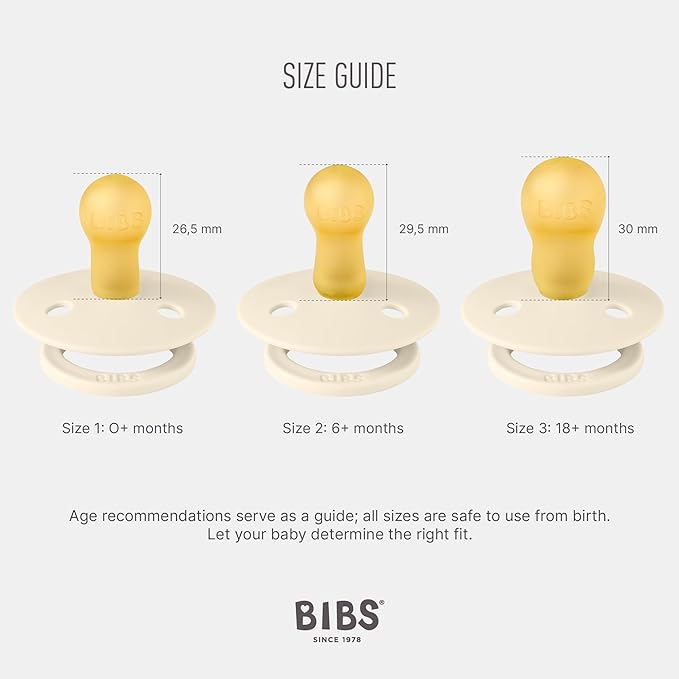 BIBS Colour Soother 4-Pack | BPA Free Dummy Pacifier | Round Nipple | Natural Rubber Latex | Made in Denmark | Size 6-18 Months | Deep Space Mix