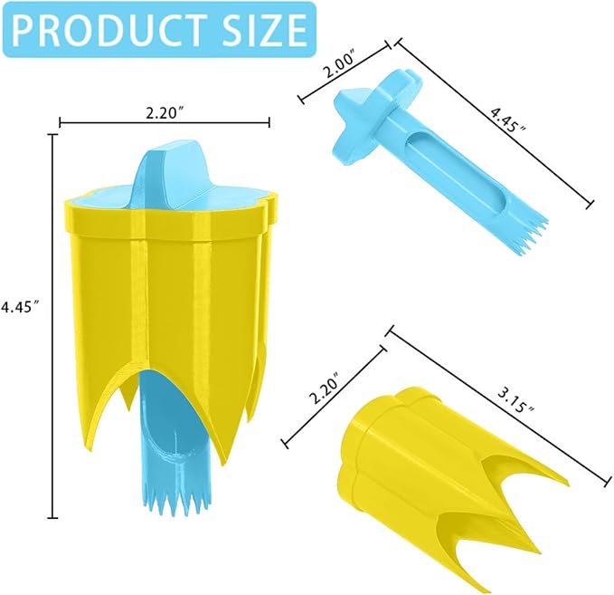 Pepper Corer, 2 in 1 Red Bell Pepper Seed Corer Remover Tool, Fruit & Vegetable Corers Quick Cave Tools for Jalapeno Cutter Deseeder, Blue Yellow, 2 PCS