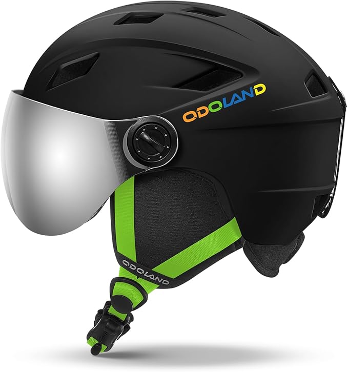 Odoland Kids Ski Helmet with 2-in-1 Visor Goggles for Boys & Girls, Adjustable Snowboard Helmet with Magnetic Buckle Strap...