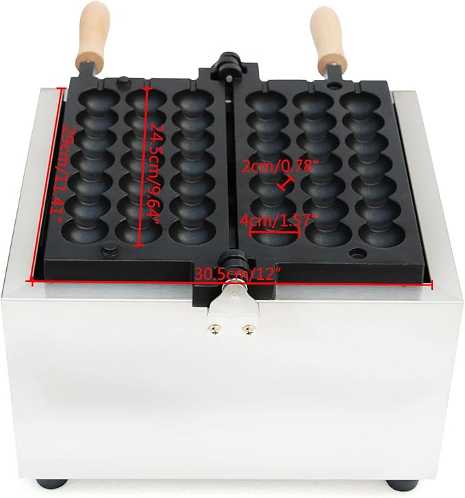 Commercial Electric Bubble Skewer Waffle Ball Machine Nonstick Waffle Balls Maker Iron Popular Snack Equipment New Belgium Waffle Ball Stick Maker 110V 1500W