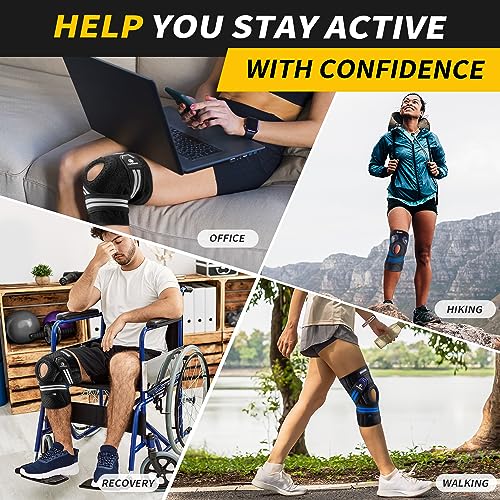 CAMBIVO Knee Brace for Women & Men, Knee Brace with Side Stabilizers for Knee Pain Relief, Adjustable Compression Knee Sup...