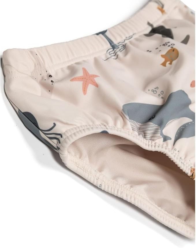 Baby Toddler Unisex Reusable Swim Diaper, Size 2-3, 1 Count, Blue, Animal Print, Waterproof, Bisphenol A Free, 22-34 lbs, 18-24M