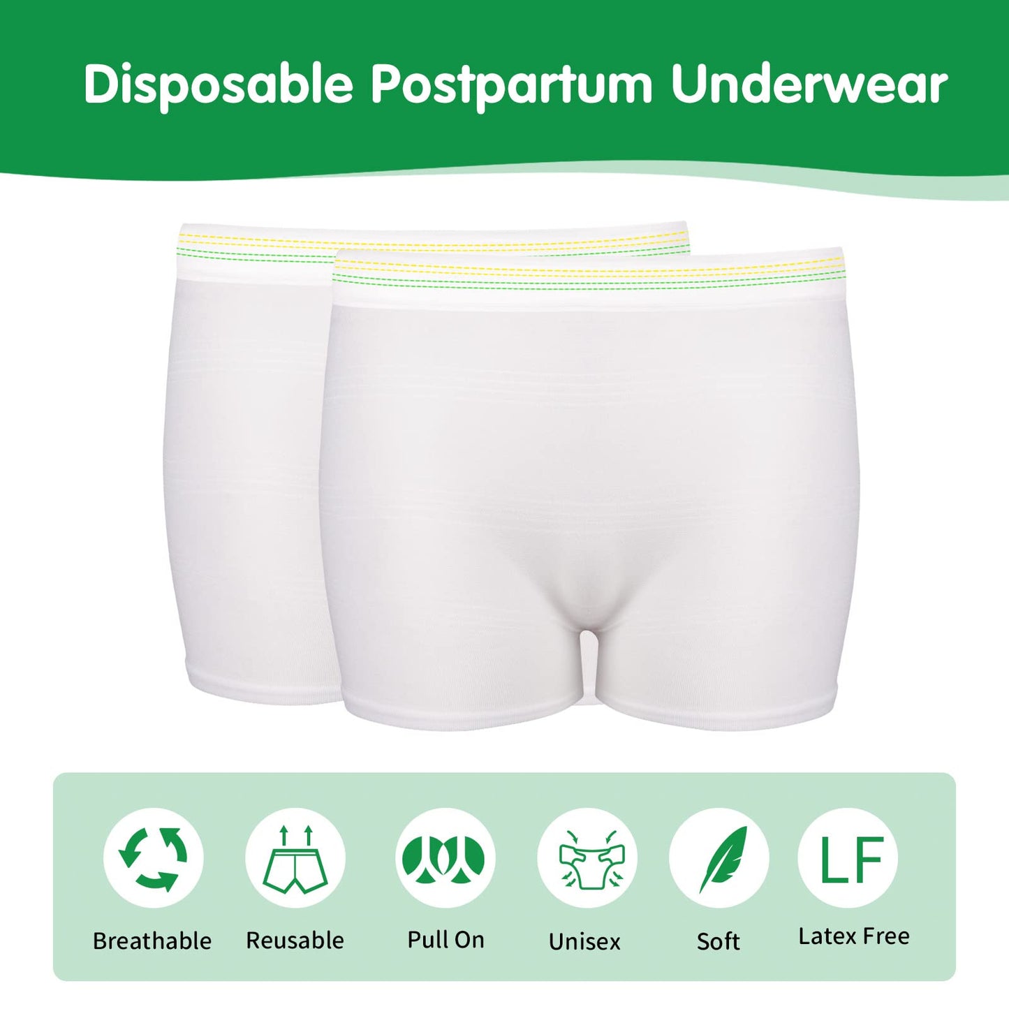 12 Pack Mesh Underwear Postpartum Must Have Hospital Provide Washable Breathable Undies for Delivery, Surgical,Traveling (L/XL(13-39 in)) White