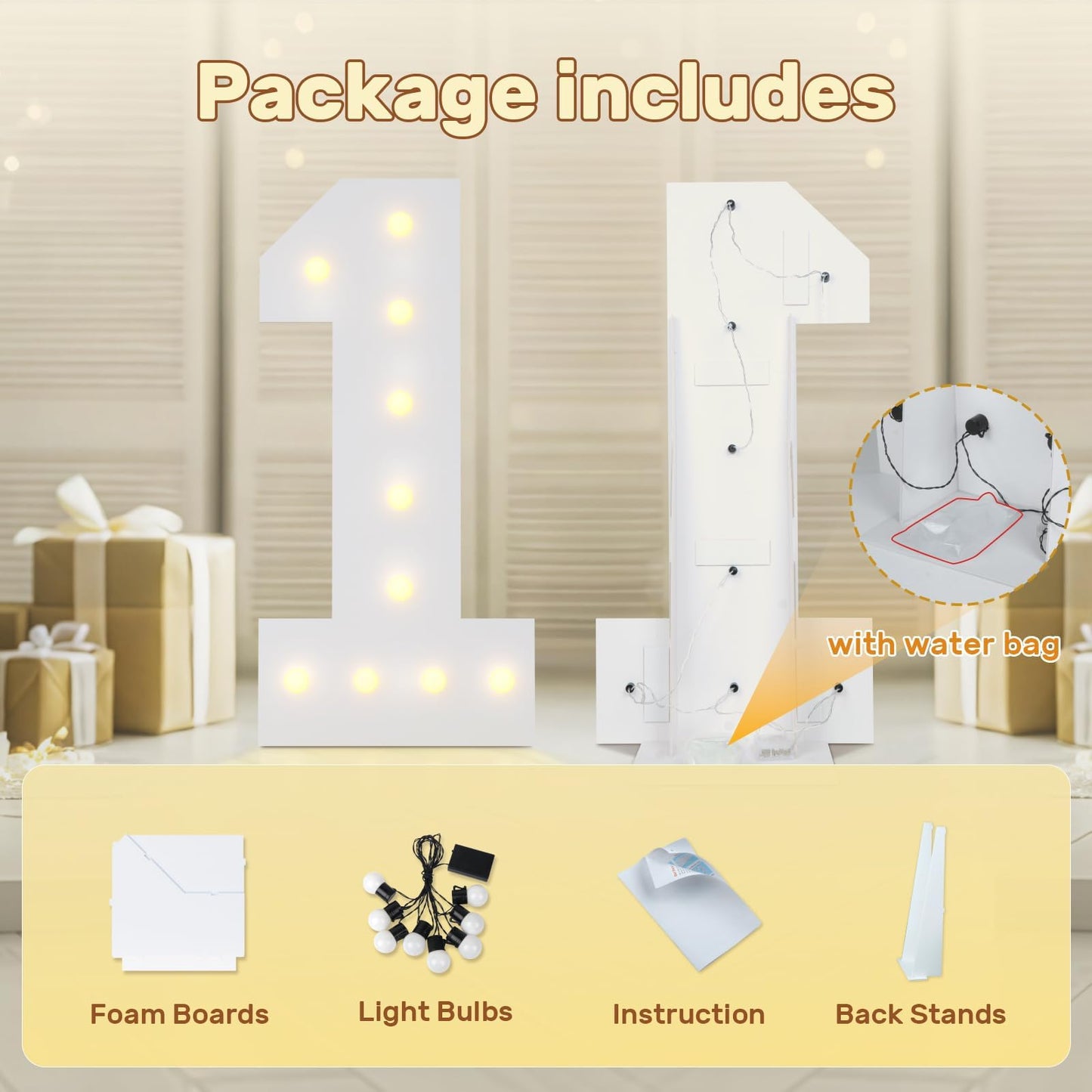 4Ft 50 Marquee Numbers  Big 50 Light Up Numbers For 50Th Birthday Decorations Warm Light Marquee Numbers 4 Feet Tall For Anniversary Party Decor