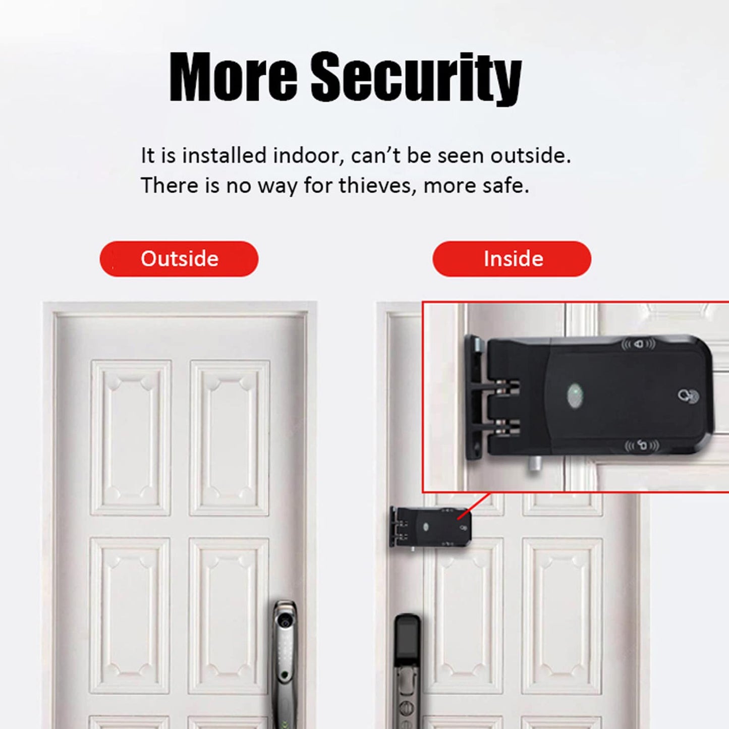 Sonew Keyless Entry Door Lock, Invisible Keyless Electronic Lock, Security Smart Locks, Indoor Touch Unlock Keyless Remote Control Lock, for Home Apartment Office