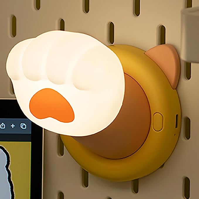 Nursery Night Light for Kids, Magnetic Wall lights, Bedside Touch Lamp, Silicone Rechargeable Nightlight, Cute Dimmable Night Lamps, Gift for Baby Teens Adults, Kitchen Office Room Decor (Cat Claw)