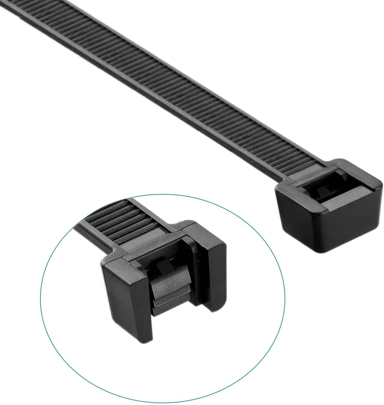 Superun Black Zip Ties 6 Inch, 40 Lbs Tensile Strength Wire Ties (Industrial Grade Cable Ties) Pack of 100