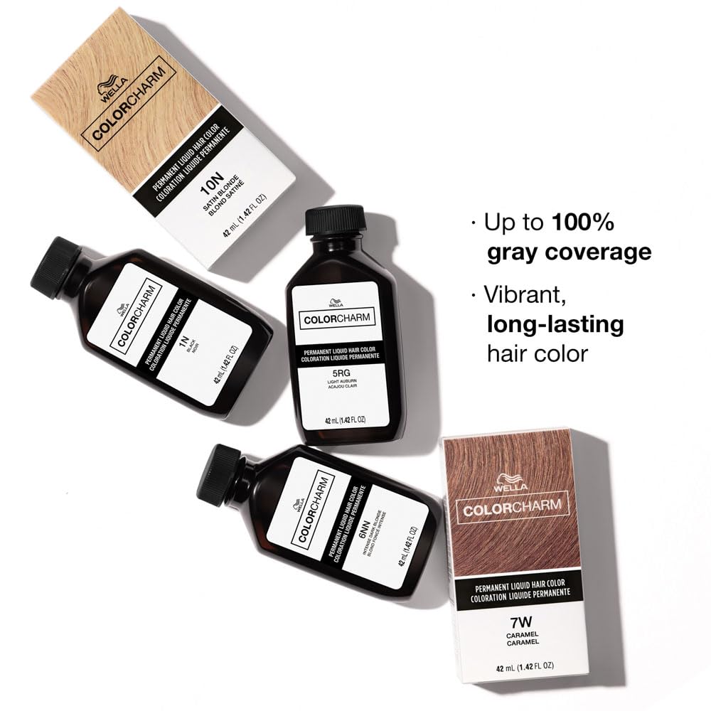 COLORCHARM Permanent Liquid Hair Color for Gray Coverage| 5RG Light Auburn | 1.4 Fl Oz