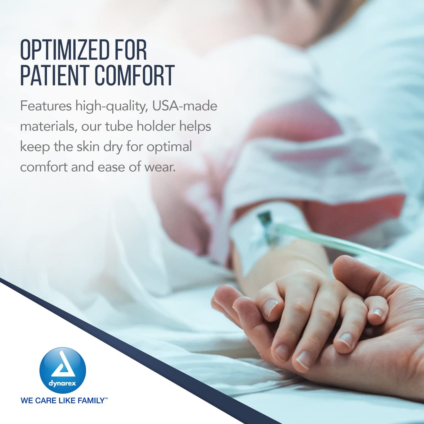 Dynarex Comfort-Foam Tracheostomy Tube Holder - with Soft Foam Tube Padding & Secure Hook & Loop Closure, Supports & Stabilizes Airflow - Tracheostomy Supplies - 2 Piece, Medium, Box of 10
