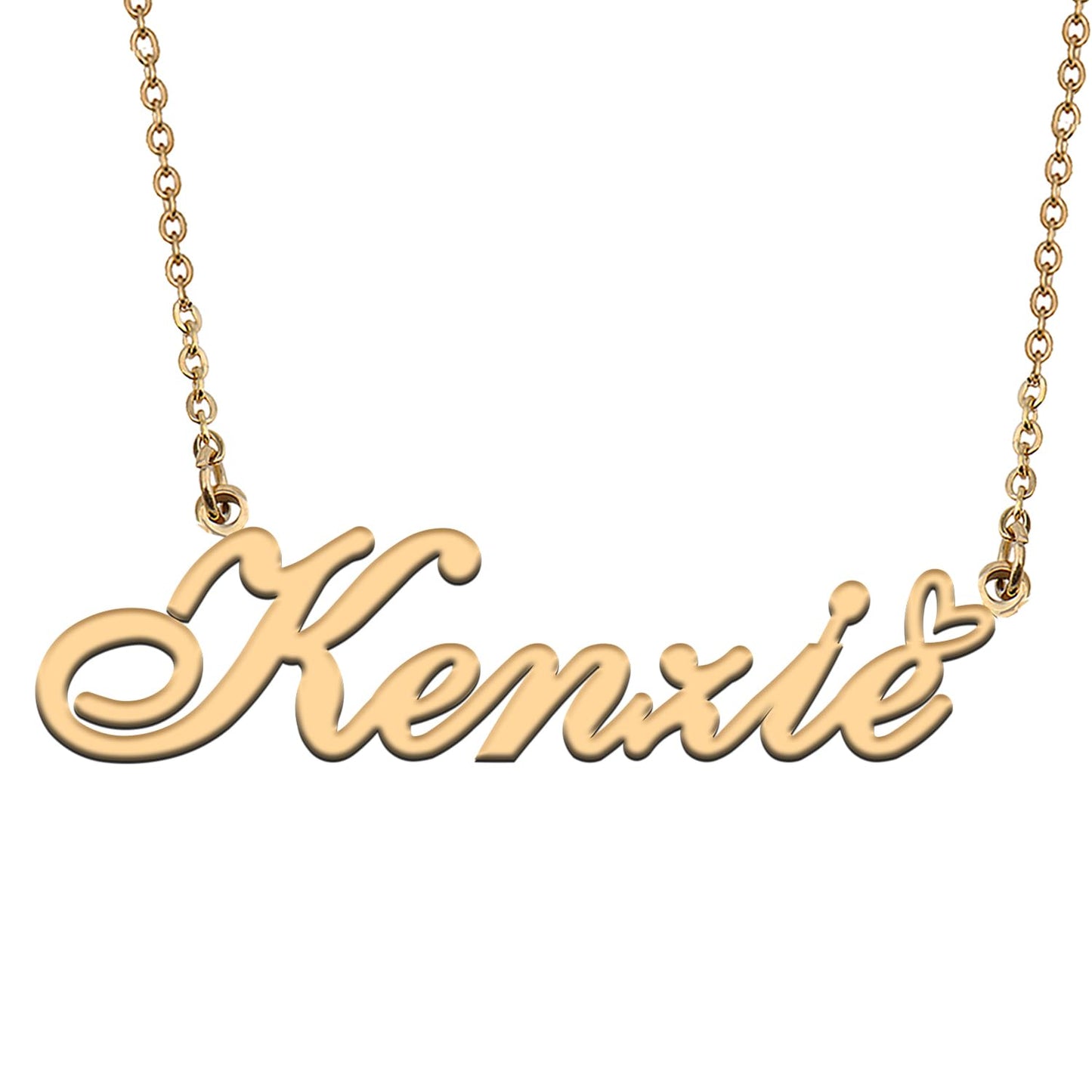 HUAN XUN Kenzie Name Necklaces Personalized Stainless Steel Necklace for Women Jewelry for Birthday Anniversary
