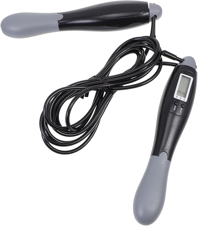 PRETYZOOM Electronic Counting Jump Rope Fitness and Exercise Steel Wire Skipping Rope with Digital Counter for Adult Home ...