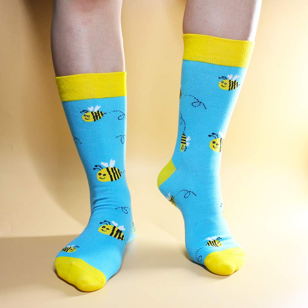 TOEJYJ Womens Socks size 9-11, Cute Funny Fun Crazy Cool Novelty Long Cotton Calf Crew Socks, Gift for Women Ladies Girls Teens