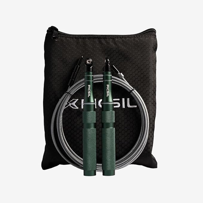 PICSIL - Rook Skipping Rope | Aluminium Handle & PVC Coated Steel Cable | Ideal for Cross-training & Boxing | Double Under...