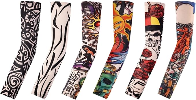 M.K ZIZZYPOP Tattoo Sleeves for Men & Women, Compression Arm Sleeves for UV Protection, Lightweight & Breathable Skin Cover