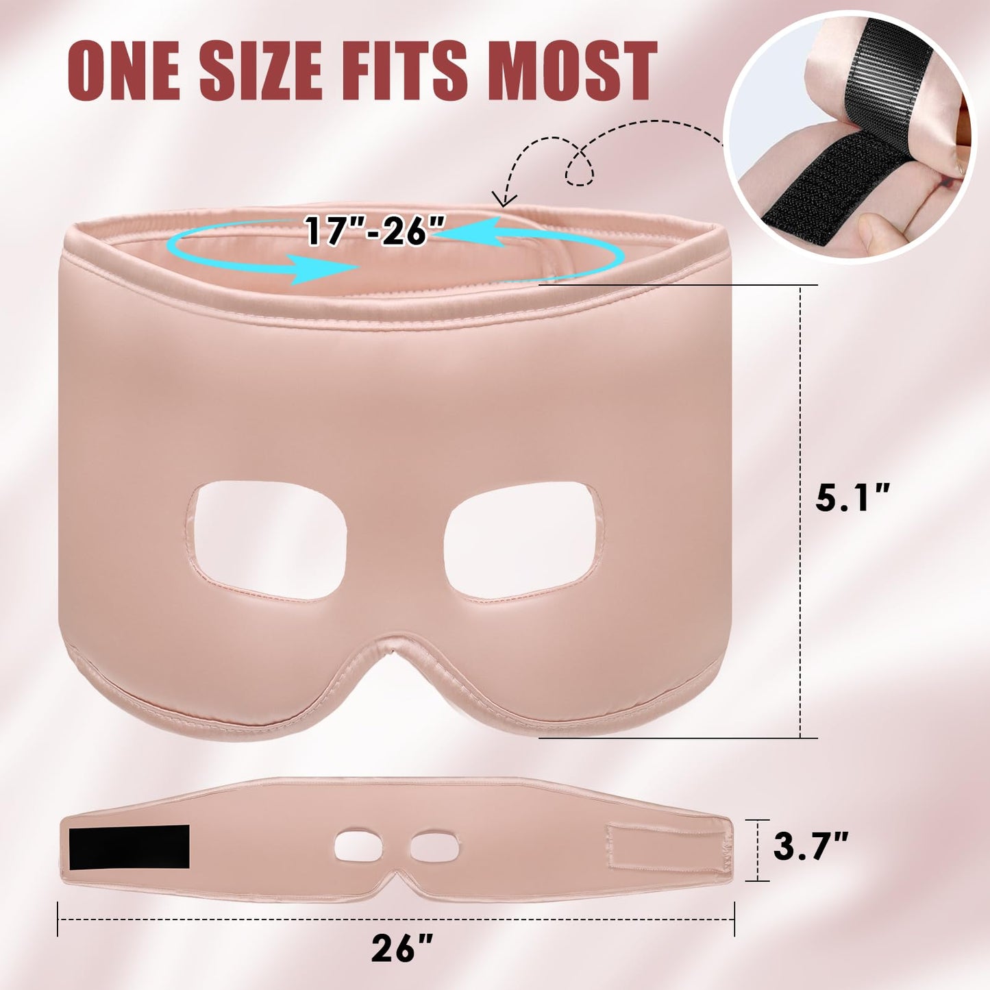 Heated Sinus Relief Mask for Sinus Pressure, Migraine & Headache – USB Corded Face Heating Pad with 3 Temperature Settings & 30-Min Auto Shut-Off, Pink