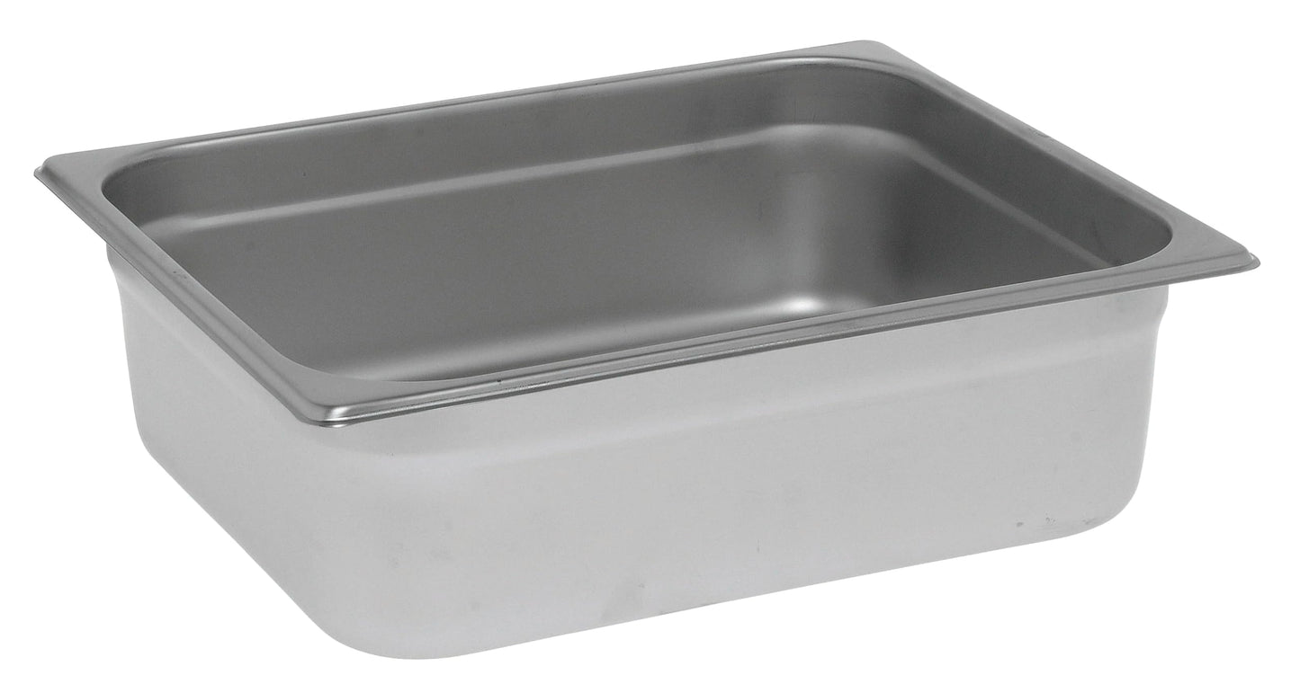 Kratos Commercial Electric Countertop Food Warmer with Two Half Size Hotel Pans and Slotted Lids, 120V, 1200 Watts, Stainless Steel Portable Food Warmer with Pans