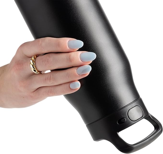 Simple Modern Water Bottle with Push Button Straw Lid | Ceramic-Lined Insulated Stainless Steel | Travel Water Bottles for Gym & Sports | Leak Proof | Mesa Signature Collection | 34oz, Midnight Black