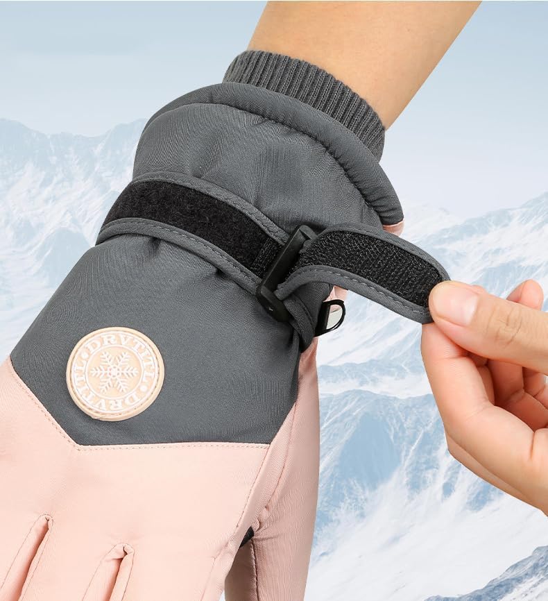 CXQRR Winter Ski Snow Gloves for Women, Touchscreen Waterproof Warm Cold Weather Gloves for Skiing Snowboarding