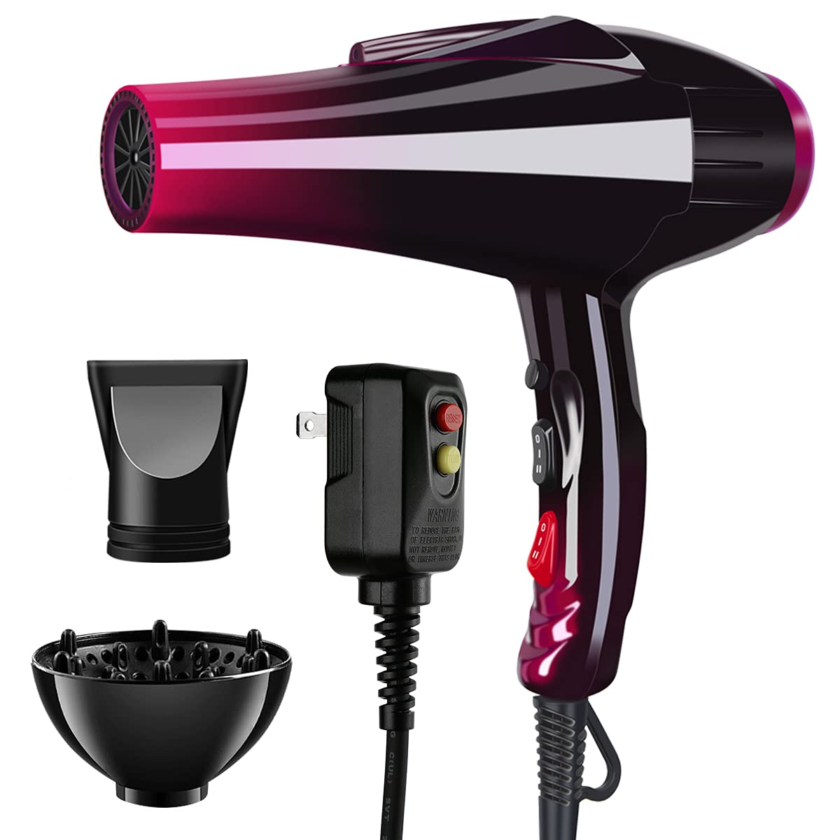 Professional Hair Dryer with Blue Light Far Infrared Negative Ionic 3500W Blow Dryer Fast Drying Heat Hairdryer Powerful Home Sa