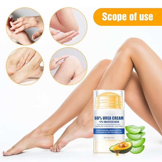 60% Urea Hydrating and Anti-Cracking Foot Cream, 2025 Upgraded Moisturising and Relieves Cracking and Dryness Foot Cream, Foot Lotion Heel Stick Repairs and Hydrates Dry and Cracked Feet and Hand (3)