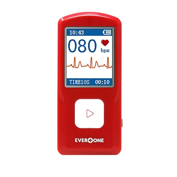 EverOne - EVOPM10 Portable Bluetooth ECG/EKG Monitor, Compatible with iOS/Android, Windows 7/8/10, Track Heart Rate & Hear...